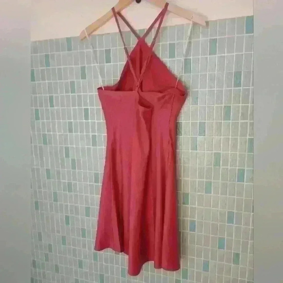 Lulu's Rooftop Party Halter Satin Mini Dress - Picture 8 of 12